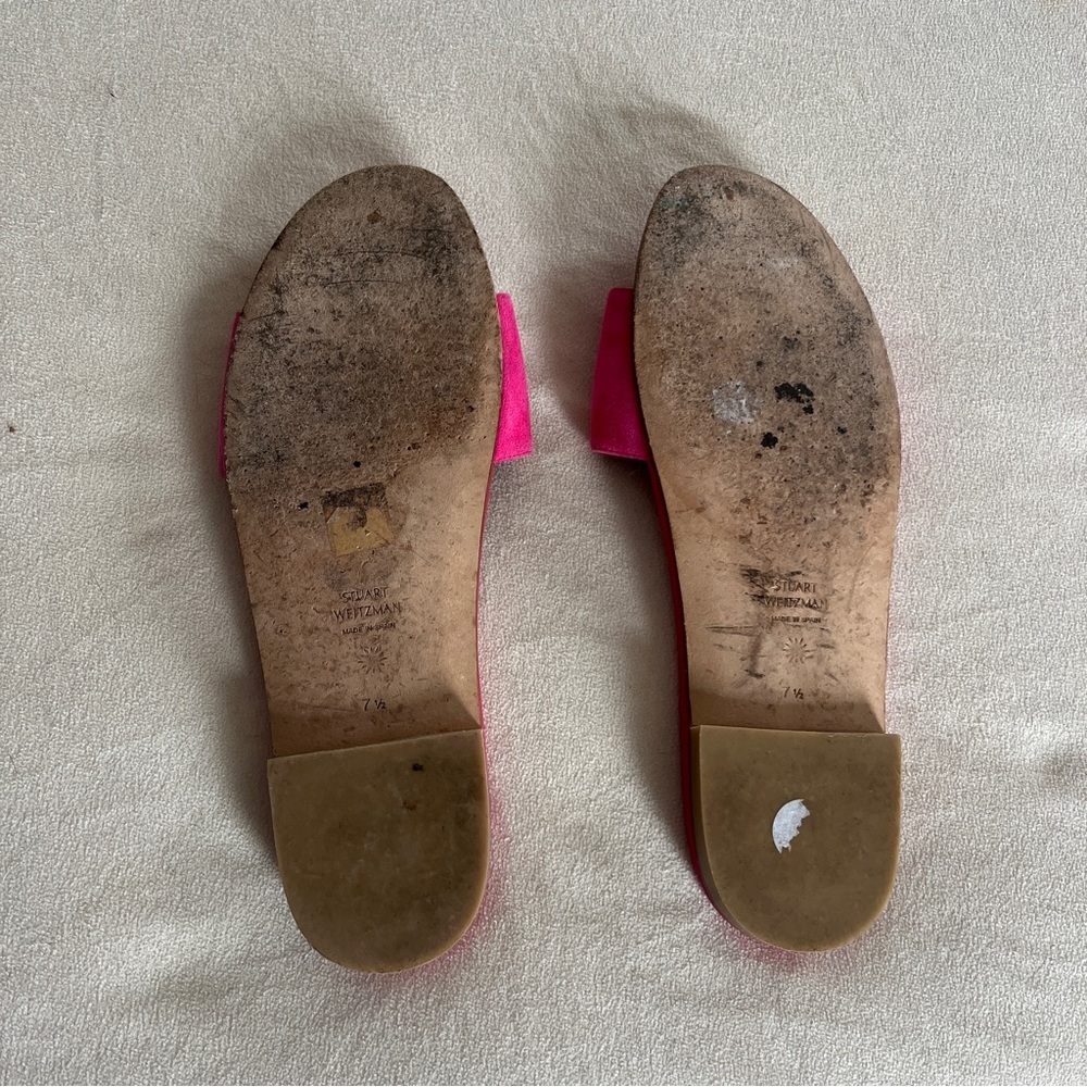 Stuart Weitzman Caicos Gold Pink Sandals with Chic Buckle Size 7.5 - Picture 5 of 11